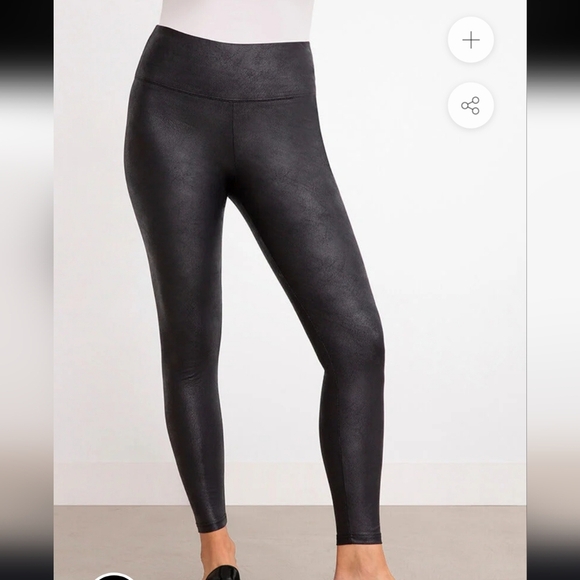SPANX Faux Leather Legging- Black-sz 2xl Shimmery - Picture 2 of 15